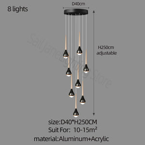 Hollow High Chandelier Light-Staircase Chandelier