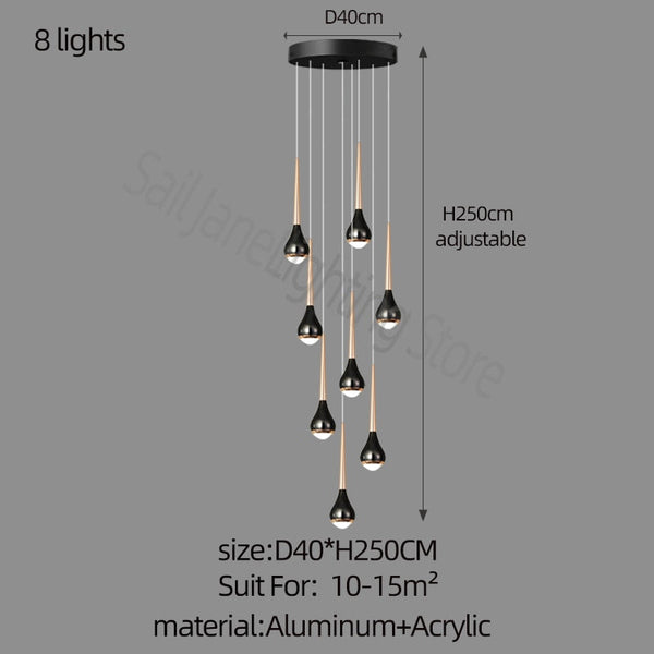 Hollow High Chandelier Light-Staircase Chandelier