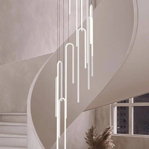 Hooked Bars Linear Staircase Chandelier Lighting-Staircase Chandelier