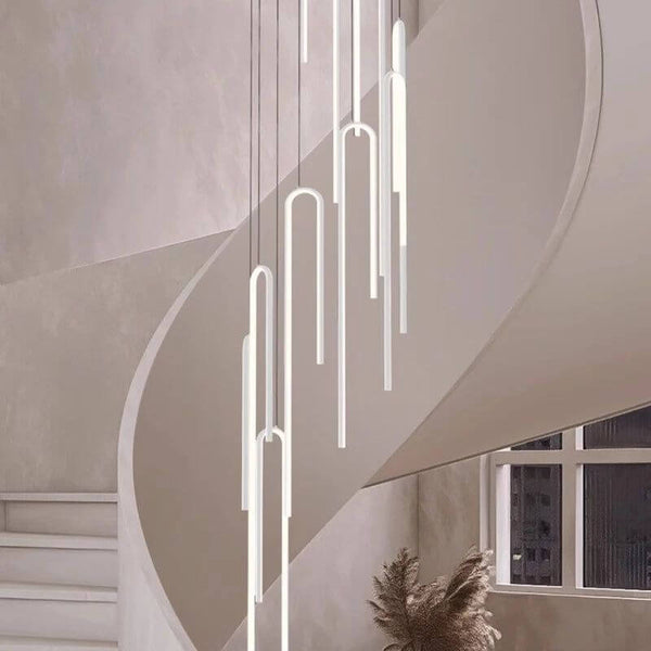 Hooked Bars Linear Staircase Chandelier Lighting-Staircase Chandelier