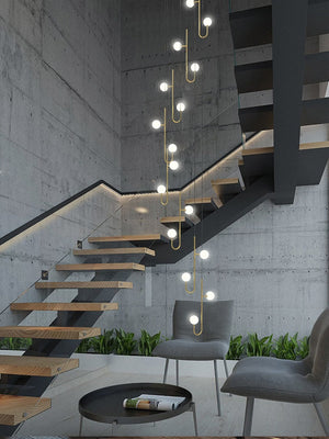 Hooked Staircase Chandelier: Elegant Lighting Fixture-Staircase Chandelier