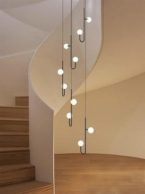 Hooked Staircase Chandelier: Elegant Lighting Fixture-Staircase Chandelier