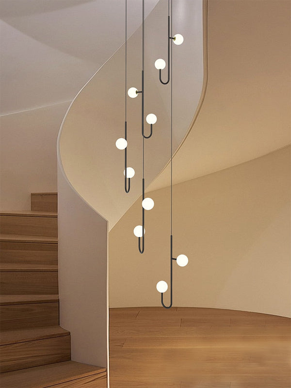 Hooked Staircase Chandelier: Elegant Lighting Fixture-Staircase Chandelier