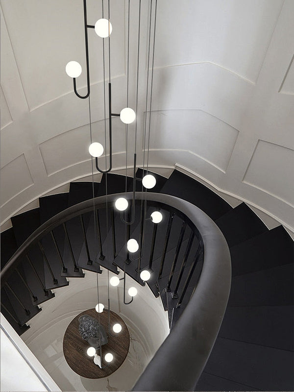 Hooked Staircase Chandelier: Elegant Lighting Fixture-Staircase Chandelier