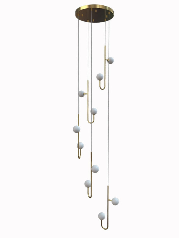 Hooked Staircase Chandelier: Elegant Lighting Fixture-Staircase Chandelier