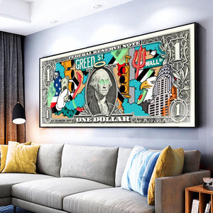 Hundred Dollar Money Canvas Wall Art-Wall Posters