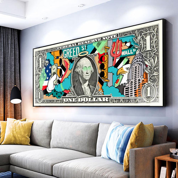 Hundred Dollar Money Canvas Wall Art-Wall Posters