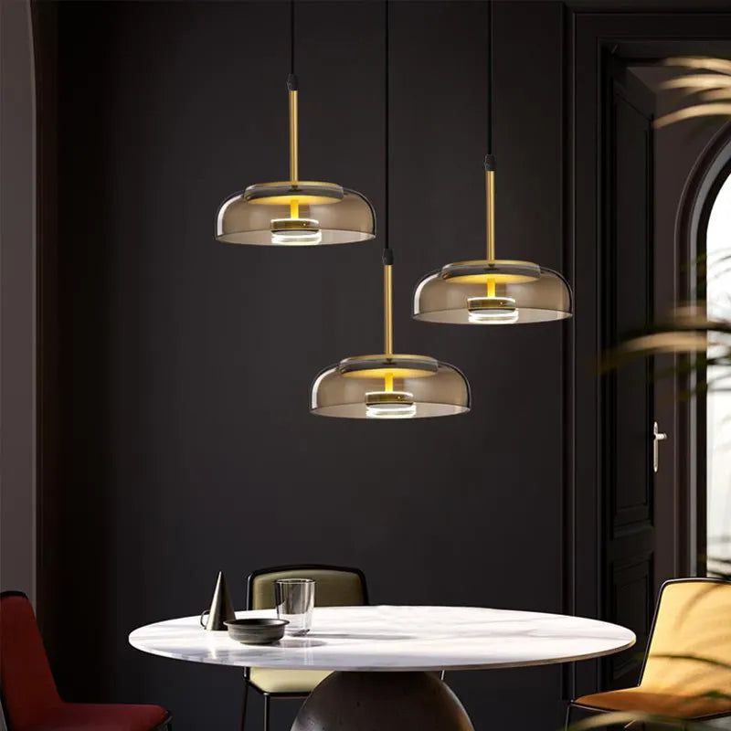 Illuminate Your Space with LED Glass Bowl Pendant-Pendant Lights