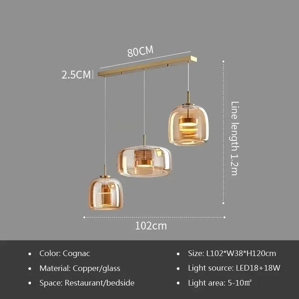 Illuminate Your Space with the Glass LED Pendant Light-Pendant Lights