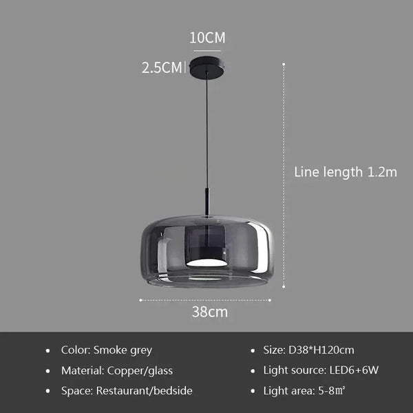 Illuminate Your Space with the Glass LED Pendant Light-Pendant Lights