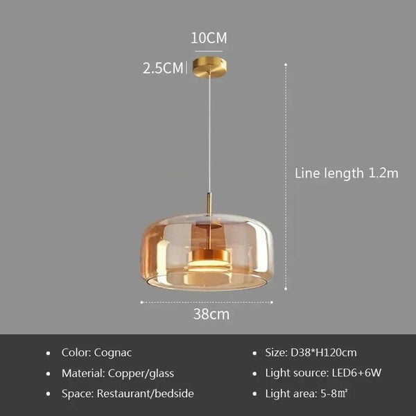 Illuminate Your Space with the Glass LED Pendant Light-Pendant Lights
