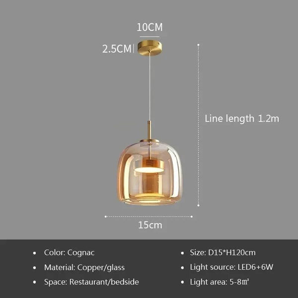 Illuminate Your Space with the Glass LED Pendant Light-Pendant Lights