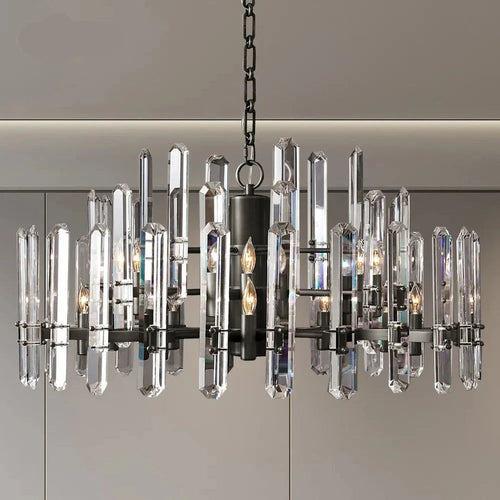 Illuminate Your Space with the K9 Crystal Brass Metal Chrome Black Chandelier-Ceiling Chandelier