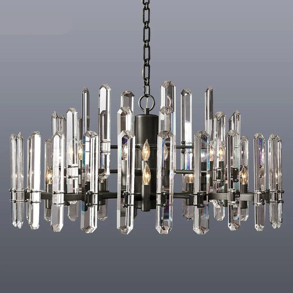 Illuminate Your Space with the K9 Crystal Brass Metal Chrome Black Chandelier-Ceiling Chandelier
