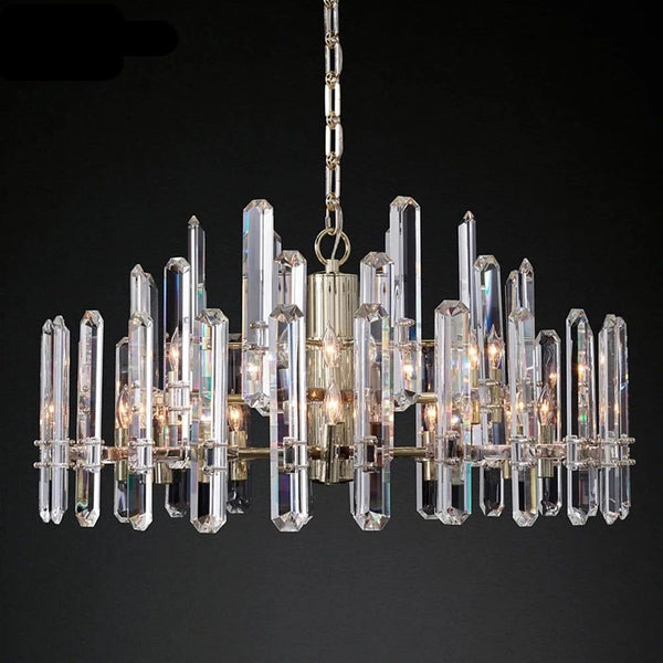 Illuminate Your Space with the K9 Crystal Brass Metal Chrome Black Chandelier-Ceiling Chandelier