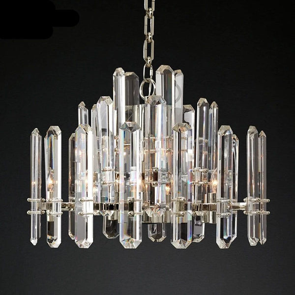 Illuminate Your Space with the K9 Crystal Brass Metal Chrome Black Chandelier-Ceiling Chandelier