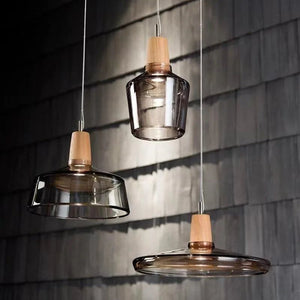 Illuminate with Elegance: Smoked Glass LED Pendant Lamp-Pendant Lights
