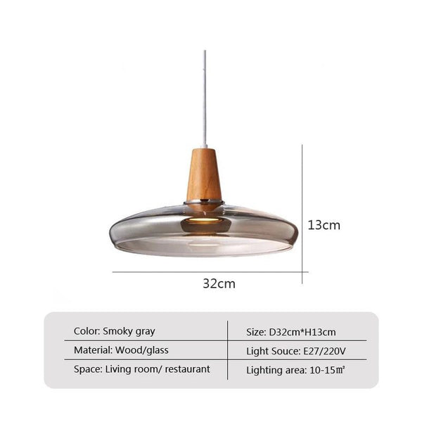 Illuminate with Elegance: Smoked Glass LED Pendant Lamp-Pendant Lights