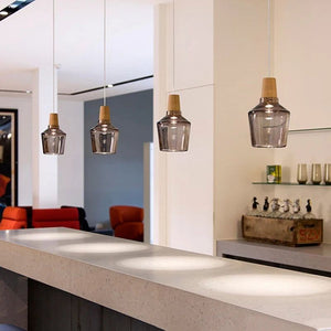 Illuminate with Elegance: Smoked Glass LED Pendant Lamp-Pendant Lights