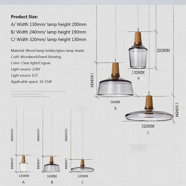 Illuminate with Elegance: Smoked Glass LED Pendant Lamp-Pendant Lights