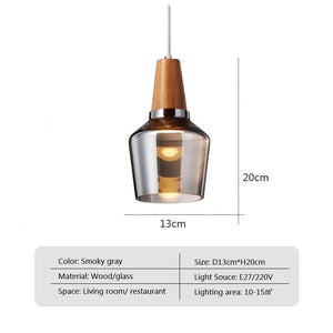 Illuminate with Elegance: Smoked Glass LED Pendant Lamp-Pendant Lights