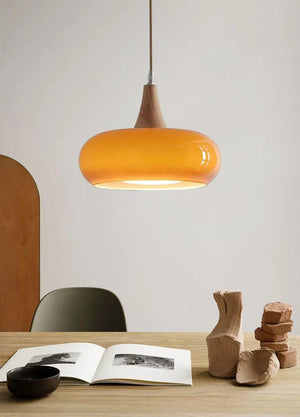 Illuminate with Vibrancy: Orange Retro Pendant Light-Pendant Lights