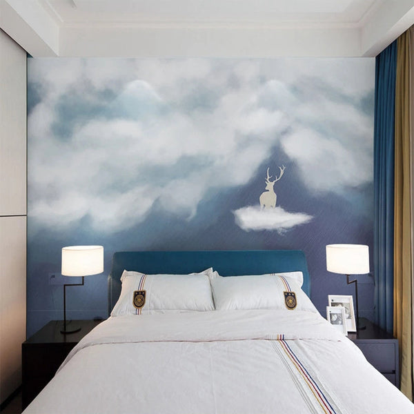 In the Clouds Wallpaper - Dreamy & Tranquil Wall Decoration-Mountain Wallpaper