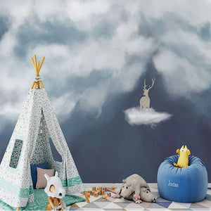 In the Clouds Wallpaper - Dreamy & Tranquil Wall Decoration-Mountain Wallpaper