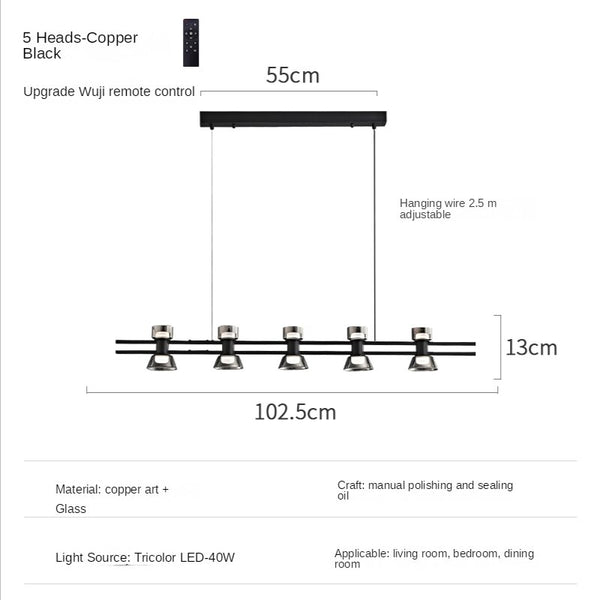 Italian Copper - Glass Ribbon Chandelier-Ceiling Chandelier