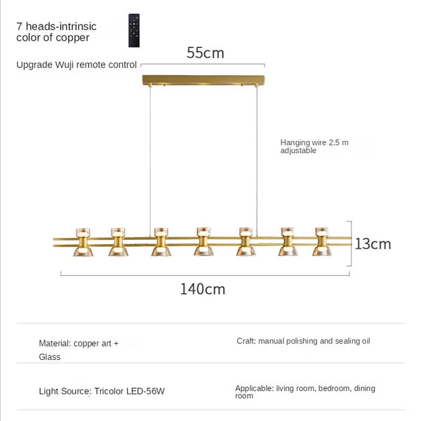 Italian Copper - Glass Ribbon Chandelier-Ceiling Chandelier