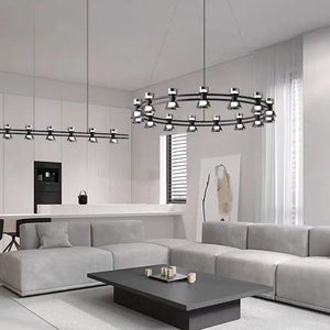 Italian Copper - Glass Ribbon Chandelier-Ceiling Chandelier