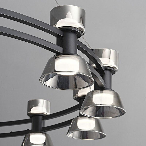 Italian Copper - Glass Ribbon Chandelier-Ceiling Chandelier