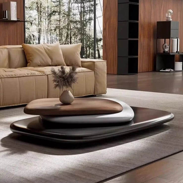 Italian Design Pebbles Rotating Coffee Table-Coffee Tables