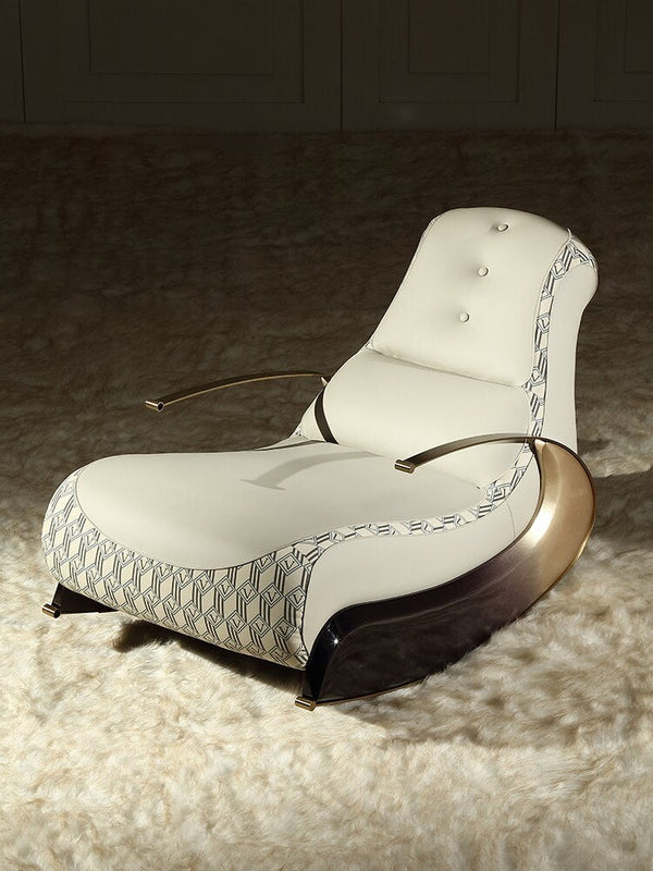 Italian Designer Luxury Leather Sofa Rocking Chair-Recliners