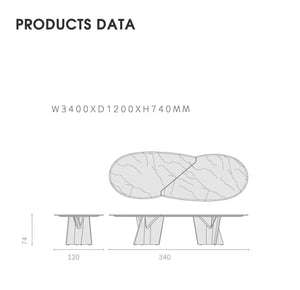 Italian Designer Marble Skeleton Dining Table-Dining Tables