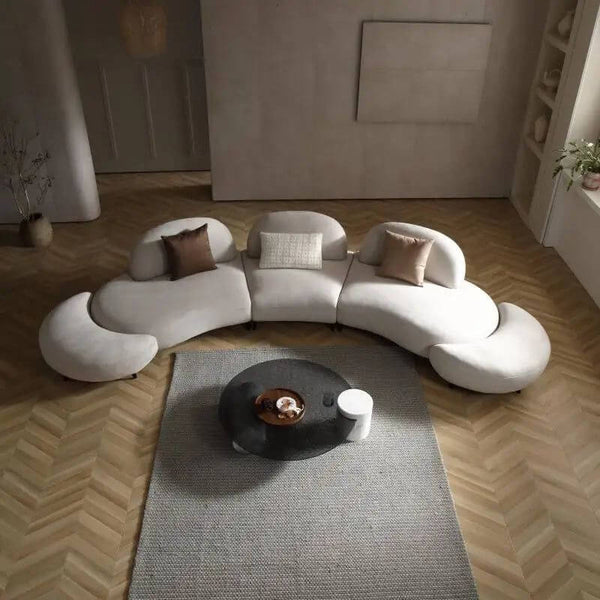 Italian Retro Style Arc Combination Sofa Set-Sofa Set