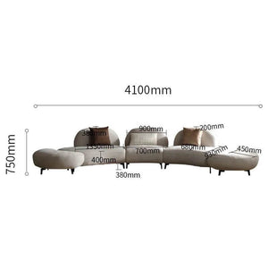 Italian Retro Style Arc Combination Sofa Set-Sofa Set