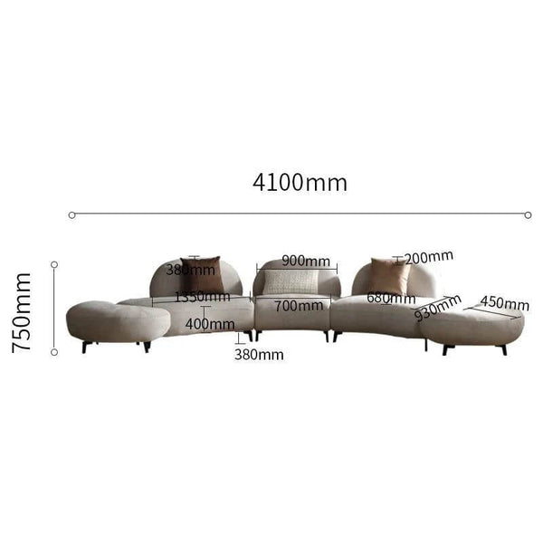 Italian Retro Style Arc Combination Sofa Set-Sofa Set
