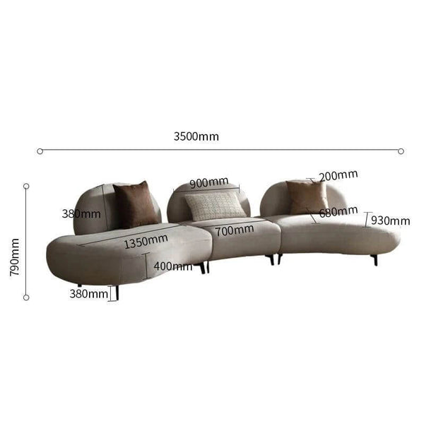 Italian Retro Style Arc Combination Sofa Set-Sofa Set