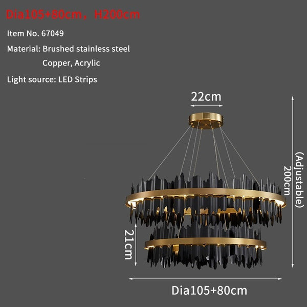 Italian Ring LED Chandelier With Remote Control-Ceiling Chandelier