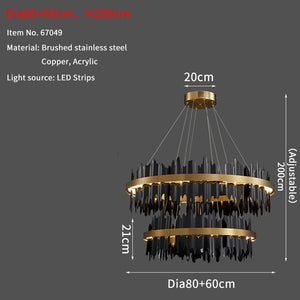 Italian Ring LED Chandelier With Remote Control-Ceiling Chandelier