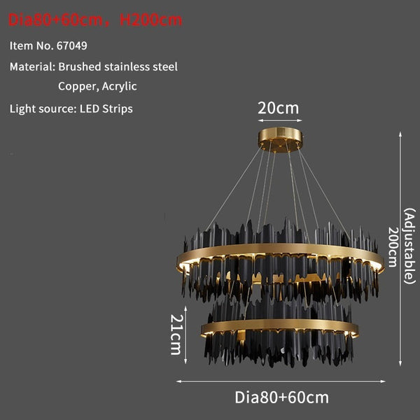 Italian Ring LED Chandelier With Remote Control-Ceiling Chandelier