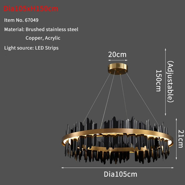 Italian Ring LED Chandelier With Remote Control-Ceiling Chandelier