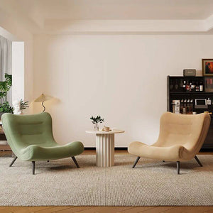 Italian Style Velvet Wood Legs Sofa Chair-Arm Chairs, Recliners & Sleeper Chairs