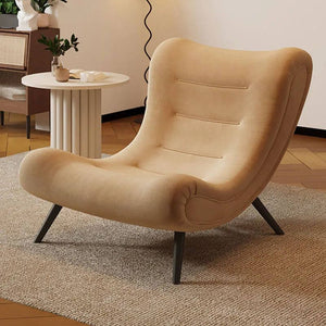 Italian Style Velvet Wood Legs Sofa Chair-Arm Chairs, Recliners & Sleeper Chairs