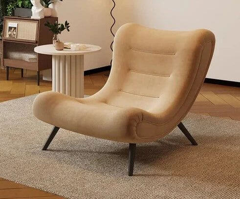 Italian Style Velvet Wood Legs Sofa Chair-Arm Chairs, Recliners & Sleeper Chairs