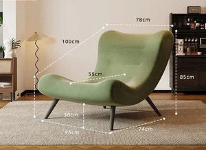 Italian Style Velvet Wood Legs Sofa Chair-Arm Chairs, Recliners & Sleeper Chairs