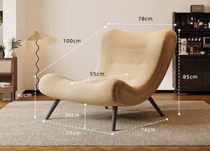 Italian Style Velvet Wood Legs Sofa Chair-Arm Chairs, Recliners & Sleeper Chairs