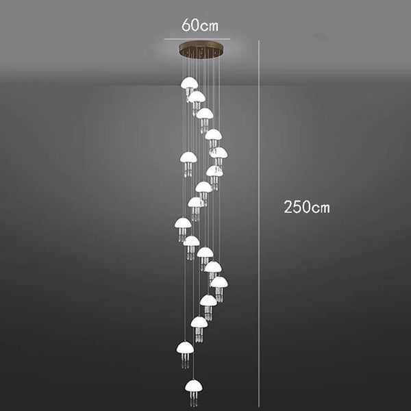 Jelly Fish Staircase Chandelier Lighting Decor-Staircase Chandelier