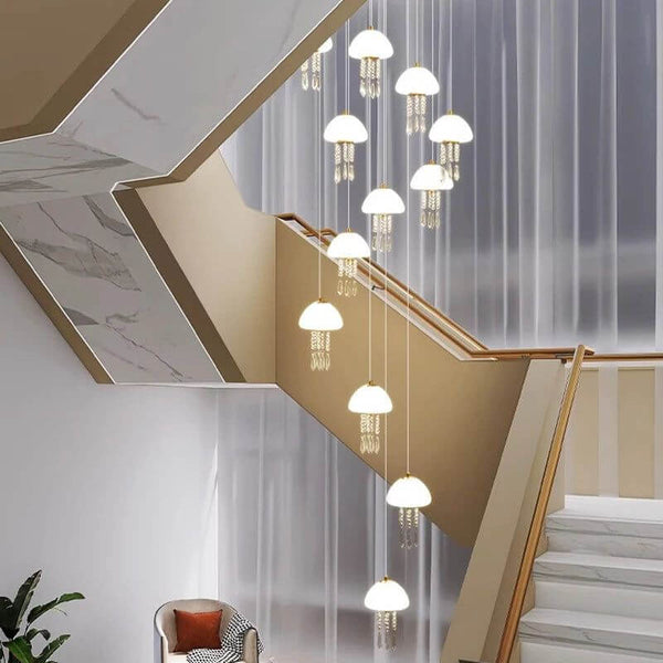 Jelly Fish Staircase Chandelier Lighting Decor-Staircase Chandelier
